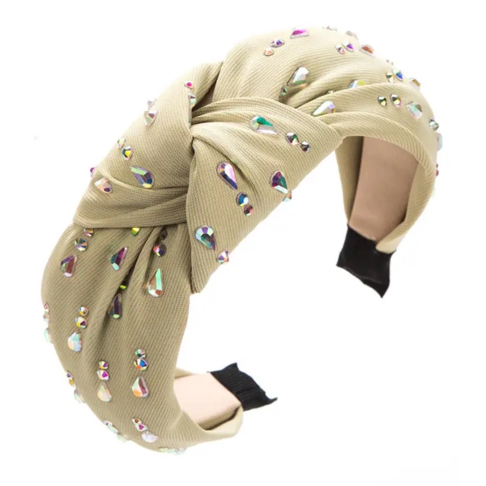 Elegant Green Crystal Embellished Headband